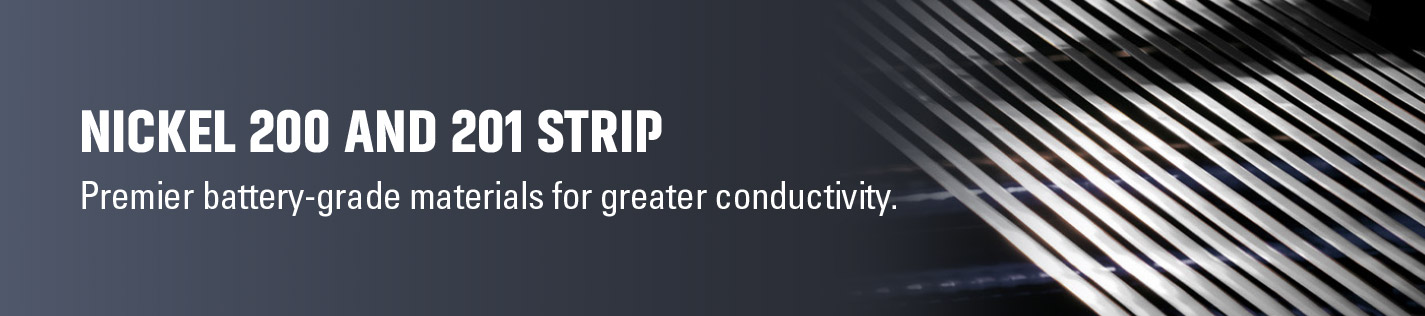 Pure Nickel Strip products engineered to specific customer requirements and high conductivity electronic applications.