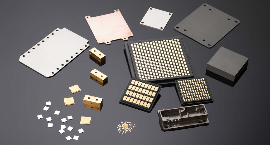 Molybdenum copper and tungsten copper composites for thermal management of electronic components and heat sinks